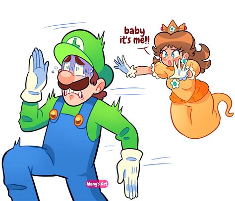 Luigi And Princess Daisy Mario And 1 More Drawn By Manysart1 Danbooru
