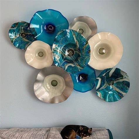 Blown Glass Flowers Wall Art Etsy In 2021 Blown Glass Wall Art