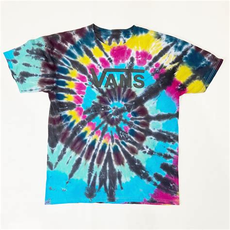 Mens Vans Tie Dyed T Shirt Short Sleeve Size Large Pre Owned Etsy