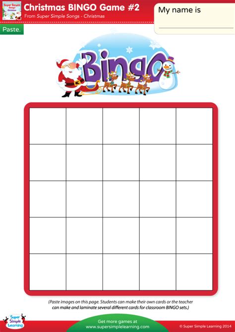 Christmas Bingo Game 2 Super Simple