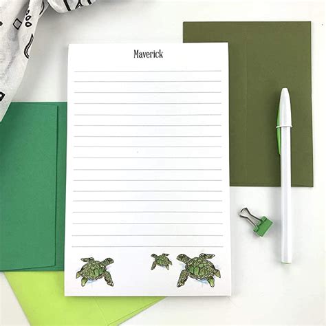 Amazon Com Personalized Turtle Stationery Set Letter Writing Set