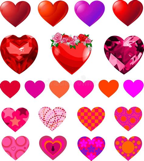 Set Of Different Hearts Stock Vector Illustration Of Group