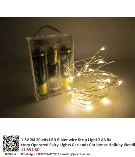 15v 2m 20leds Led Silver Wire Strip Light 2 Aa Battery Operated Fairy