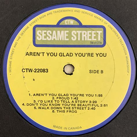 Sesame Street Aren T You Glad You Re You 1977 Vinyl Pursuit Inc
