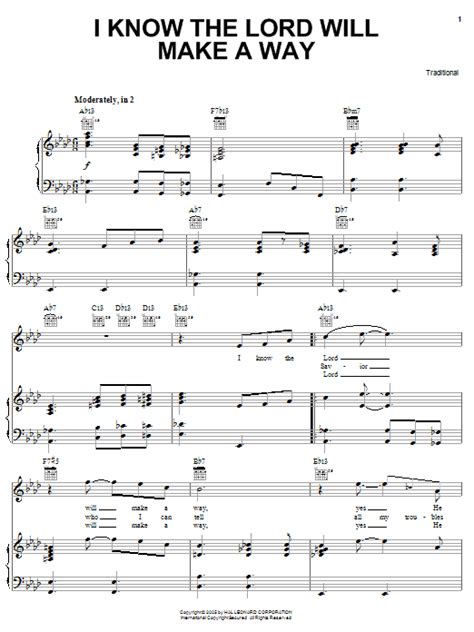 I Know The Lord Will Make A Way Sheet Music Direct