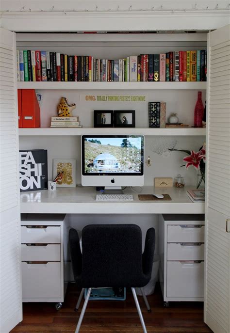 Small Apartment Design Idea Create A Home Office In A Closet Home