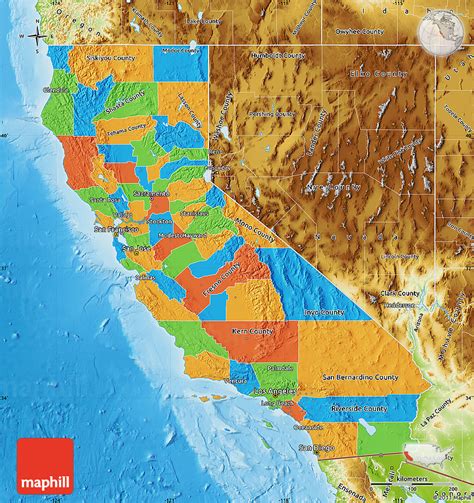 Physical Features Of California Map United States Map
