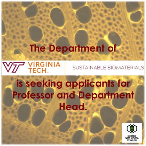 The Department Of Sustainable Biomaterials At Virginia Tech Is Seeking