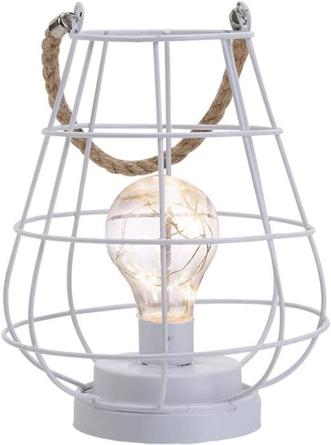 Jhy Design Hanging Battery Lamp Cage Table Lamp Battery Operated 22cm