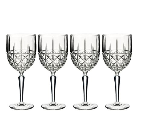 brady cut crystal stemware set of 4 wine glasses marquis by waterford