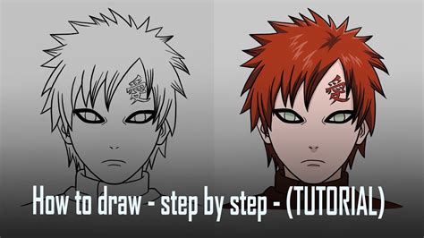 How To Draw Gaara Naruto Tutorial Step By Step Youtube