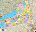 Detailed Political Map of New York State - Ezilon Maps