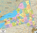 Political Map of New York State - Ezilon Maps