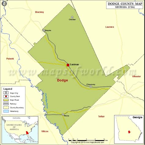 Dodge County Map Map Of Dodge County Georgia