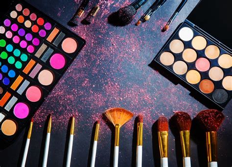 Beauty Makeup Palette With Makeup Brush Makeup Background Makeup