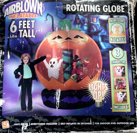 Gemmy Airblown Inflatable Rotating Light Up Halloween Globe Ghosts