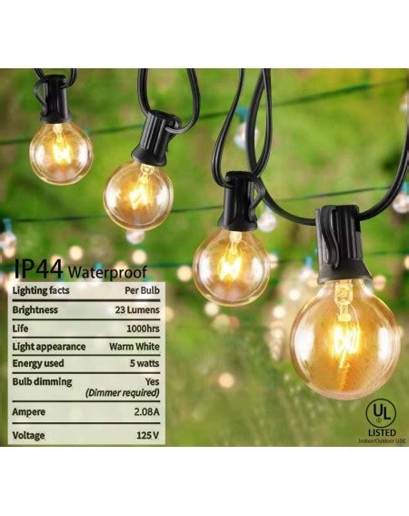 50ft G40 Globe String Lights For Indoorandoutdoor Commercial Use Retro