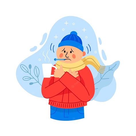 Free Vector Illustrated Man With A Cold