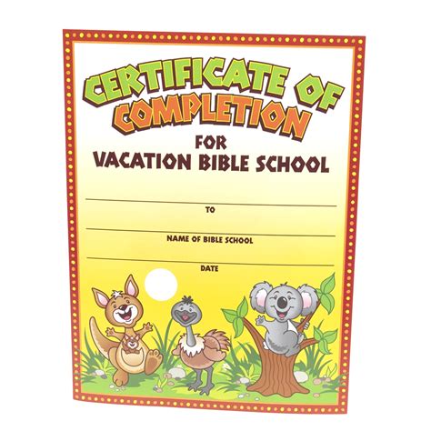 5 Best Images Of Printable Vbs Completion Certificates Vacation Bible