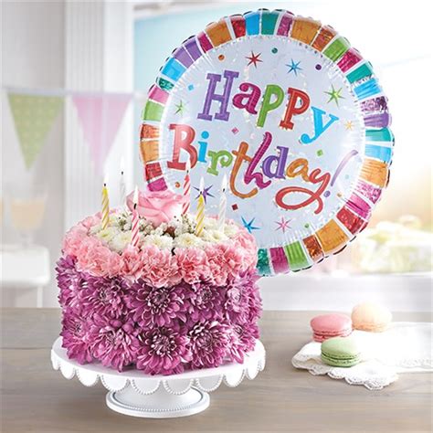 1 800 Flowers® Birthday Wishes Flower Cake ™ Pastel Iowa City Ia