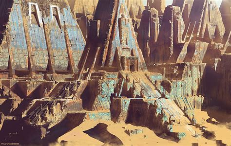 Artstation Desert Ruins Paul Chadeisson Fantasy Landscape Concept