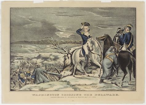 Washington Crossing The Delaware Evening Previous To The Battle Of