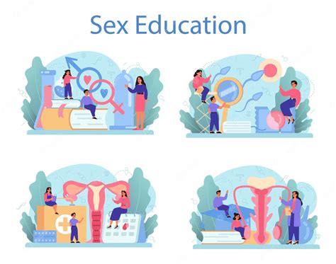 Premium Vector Sexual Education Concept Set Sexual Health Lesson For Young People