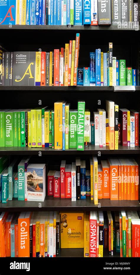 Learning Foreign Language Books In Bookshop Uk Stock Photo Alamy