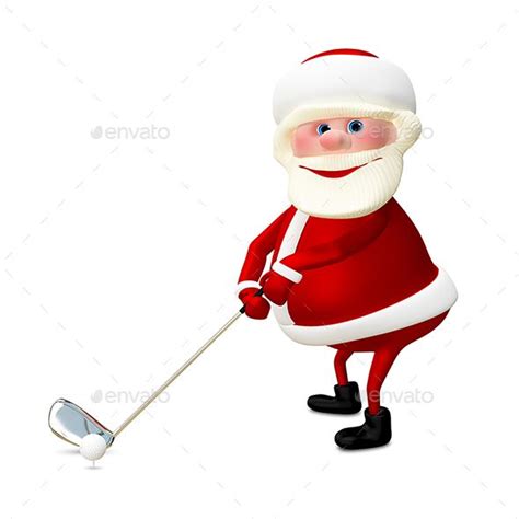 3d Illustration Of Santa Claus Golfer 3d Illustration Character