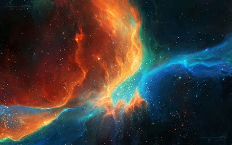 Hd Wallpaper Nebula Orange Space Space Art Tylercreatesworlds