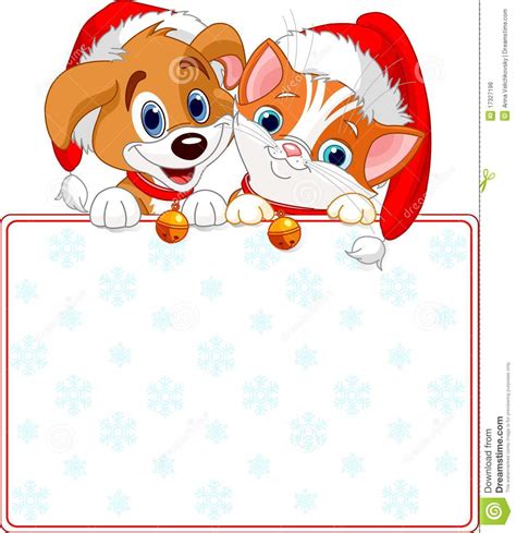 The series follows the life of conjoined brothers of different species. Christmas Cat and dog sign stock vector. Illustration of ...