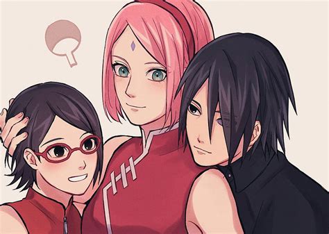 anime boruto naruto sarada uchiha sasuke uchiha sakura haruno sarada and sakura hd wallpaper