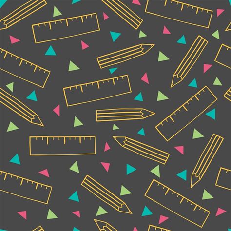 Premium Vector Hand Drawn Stationary Seamless Pattern