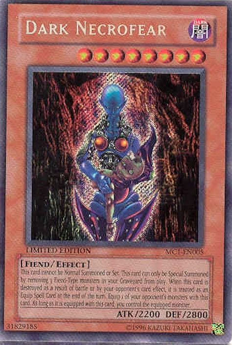Yu Gi Oh Master Collection Dark Necrofear Secret Rare Mc1 005 Da Card