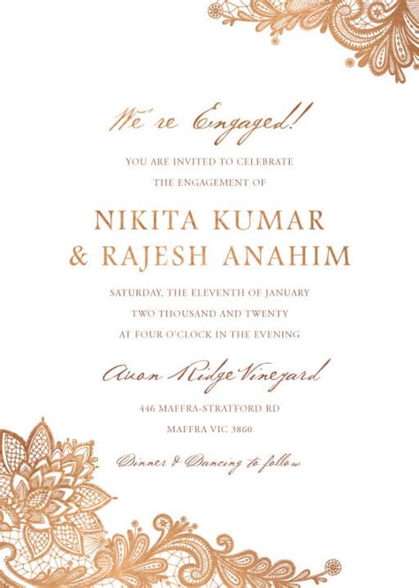 Indian Engagement Invitations Engagement Party Invitations