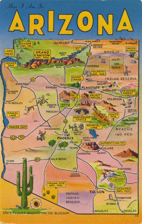 Map of Arizona | Arizona vacation, Arizona travel, Arizona ...