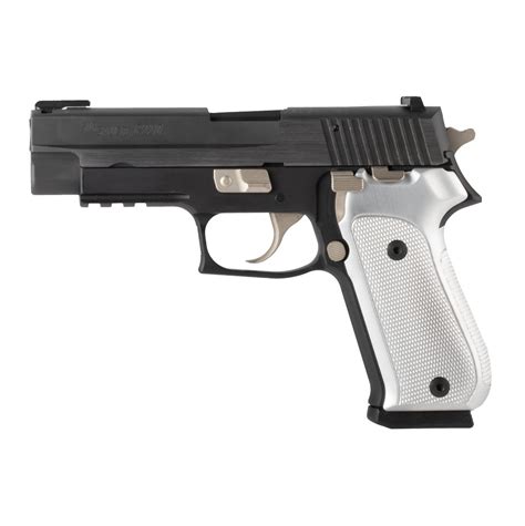Sig Sauer P220 American Checkered Aluminum Grip Brushed Gloss Clear