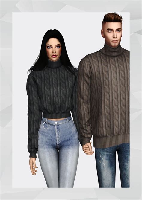 Cropped Turtleneck Sweater • Top • New Mesh • All Lods • Shadow Map