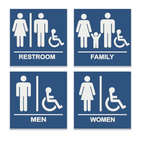 Men And Women Bathroom Signs Ada Braille Restroom Signs