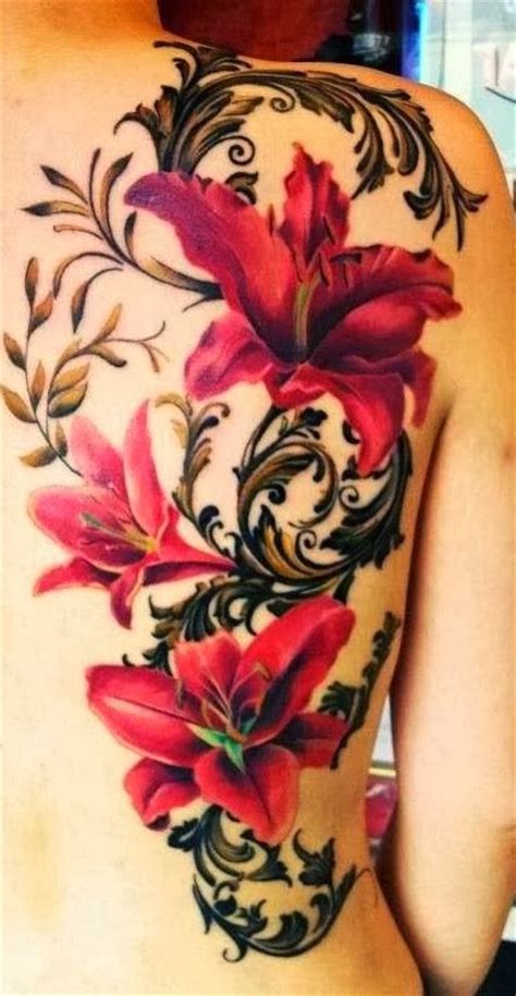 Amazing Hibiscus Flowers Back Tattoo Tattoos Book 2510