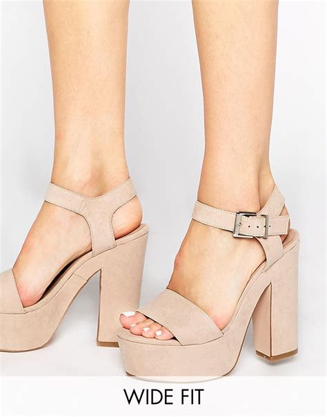 asos highlight wide fit heeled sandals at sandals heels heels chunky shoes