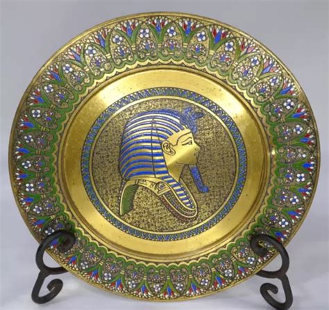 Vintage Egyptian Brass Plate Decorative 10” King Tut Head Egyptian Handmade 2899 Picclick