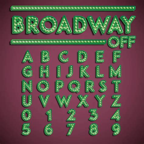 Broadway Font With Electric Light Bulbs Stock Vector Image By ©seby87
