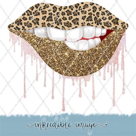 Leopard And Glitter Lips Sublimation Png Digital Download Etsy