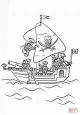 Coloring Lego Pirate Ship Pages Drawing Printable Dot sketch template
