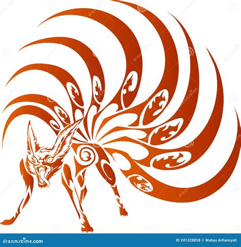 Nine Tailed Fox Illustration Stock Vector Illustration Of Decoration
