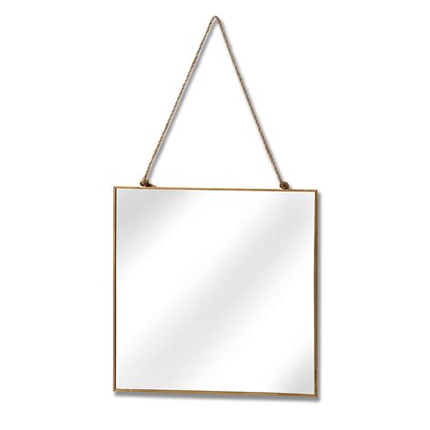 Gold Edged Square Hanging Wall Mirror From Hill Interiors