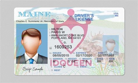 Maine Drivers License Psd Template Idqueen In 2021 Psd Templates
