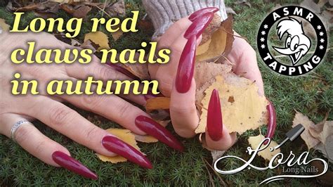 Red Claws And Autumn Asmr No Talking Sharp Long Nails Youtube