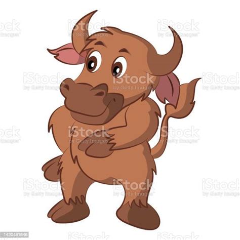 buffalo cartoon vector design on white background stock illustration download image now